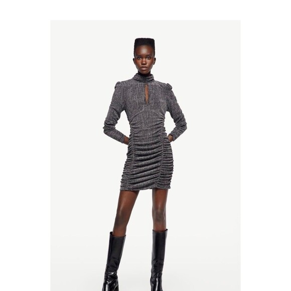 ZARA Dress with Metallic Thread - Picture 1 of 2